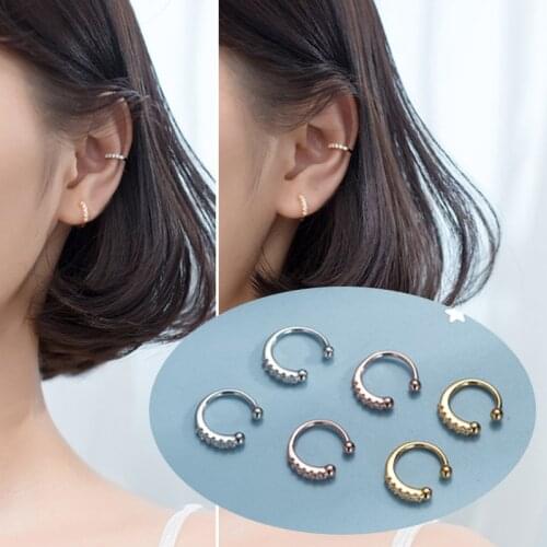 14K Golds Plated S925 Sterling Cubic Zirconia Sparkling Round Huggie Ear Cuff Golds Earrings for Women Clip On Cartilage