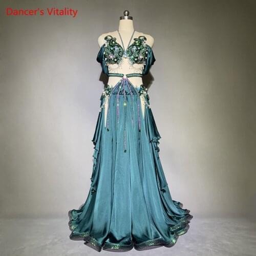 Belly Dance Female adult Elegant Bra Performance Clothes Suit New Child High-end Custom Competition High Waist Big Swing Skirt