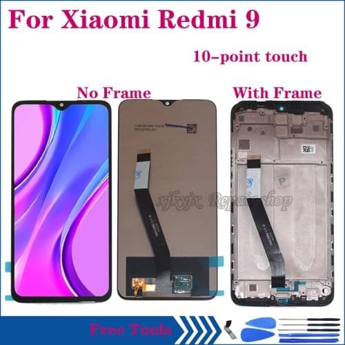 6.53" Original For Xiaomi Redmi 9 M2004J19G LCD Display Touch Screen Digitizer Assembly For Redmi9 Screen Repair kit with frame