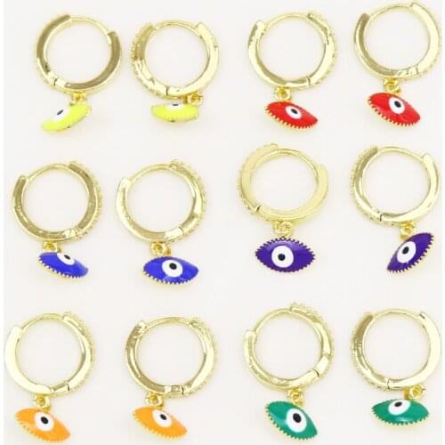 10 Pairs Enamel Eyes earrings Mix color Lovely Eyes earrings lovely jewelry earrings fashion Jewelry Gift