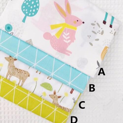 160CMx50CM deer rabbit fabric infant baby bedding linens fabric cotton patchwork fabric tecidos quilting cloth sewing tissue
