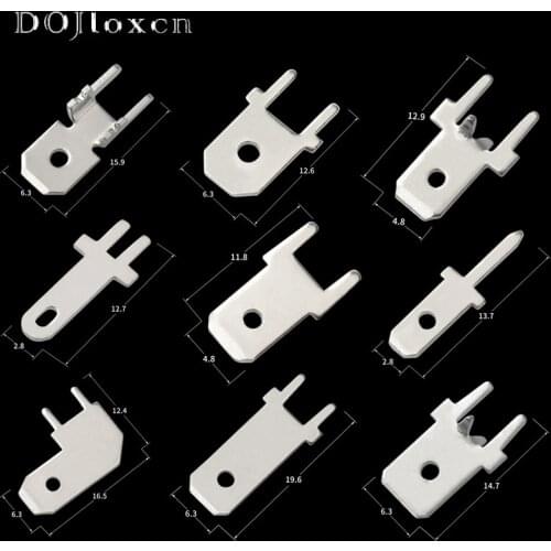 20/50/100/200/500/1000 Pcs 2.8 4.8 6.3 MM Tin-Plated Brass Lnserts Plug Circuit Board Solder Terminall PCB Solder Lug Thickness