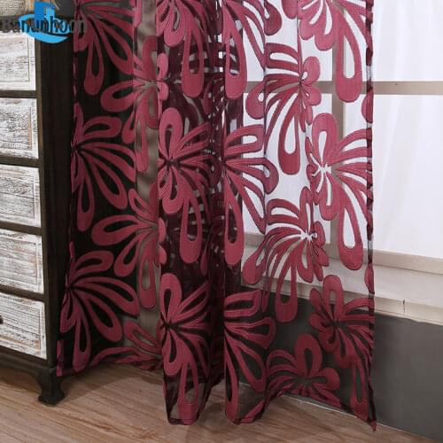 2019 Direct Selling New Arrival Luxury Multicolor Flower Sheer For Living Room Tulle Bedroom Balcony Blind Curtains Panel Decor