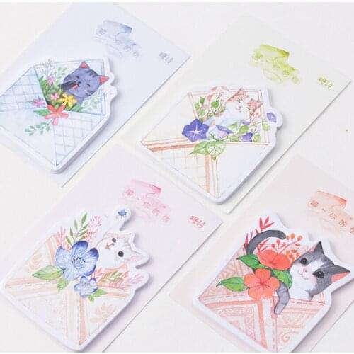 24pack/lot Cute Cat Sticky Notes Office Accessories Kawaii Stationery Back to School Birthday Children Day Gift kids Lot