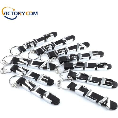 3D Metal Leather Keyring KeyChain For Mercedes Benz CLS SLC GLA GLC GLE GLS Key Chains Key Rings
