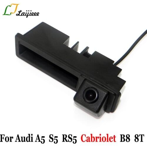 Auto Backup Camera For Audi A5 S5 RS5 Cabriolet B8 8T 2009~2017 With Power Relay Car Rear Trunk Handle Reversing Rearview Camera