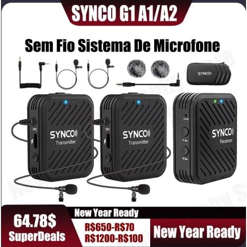 SYNCO G1 G2 A1 A2 G1A1 G1A2 G2A1 G2A2 Wireless Lavalier Microphone System for Smartphone Laptop DSLR Tablet Camcorder Recorder