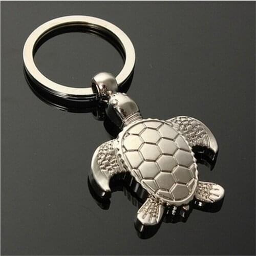 1PC 4.3cm x 3.8cm Alloy Sea Turtle Pendent Keychains Keyring Keyfob Key Ring Holder Lovely Gift