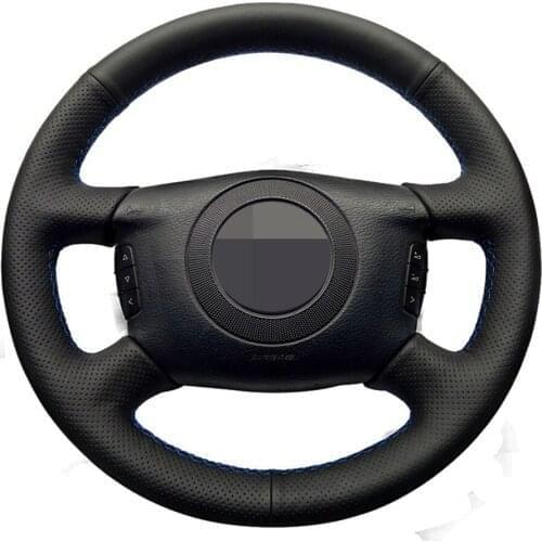 Car Steering Wheel Cover Black Genuine Leather For Audi A2 (8Z) A6 (C5) Avant A8 (D2) S4 2003-2005
