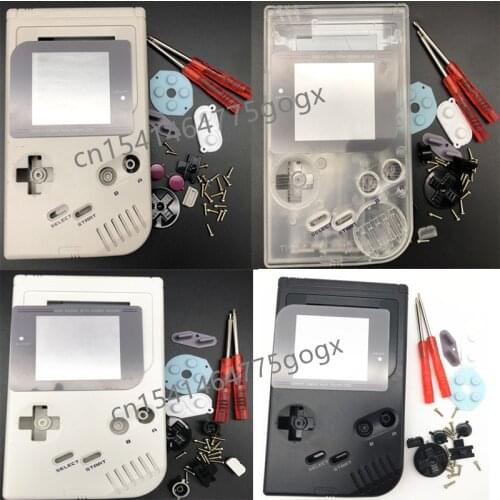 For Gameboy GB Game Console for GBO DMG GBP Full Set classic Housing Shell Case Cover With Conductive Pads Buttons Screws Screen