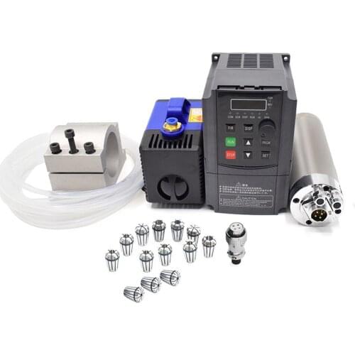 1.5KW Water Cooling Spindle Motor ER11 24000rpm & 2.2KW VFD Inverter AC220V & Water Pump&Pipe CNC Router Engraving Kit