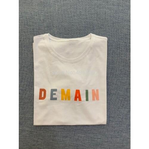 ElfStyle Cotton White Letter Printed Short Sleeve O Neck T Shirt - 2020 Spring Summer O Neck Tees Top