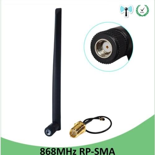 868MHz 915MHz lora Antenna 5dbi 20pcs RP-SMA Connector GSM 915 MHz 868 MHz antena antenne +21cm SMA Male /u.FL Pigtail Cable