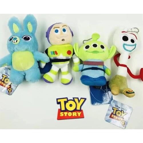 Pixar Movie Toy Story 4 Plush Forky Woody Bunny Alien Buzz Lightyear Potato Head Stuffed Plush Doll Toy Keychain For Kids