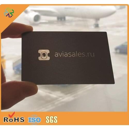 0.5mm thickness beautiful design black metal business cards with logo printing