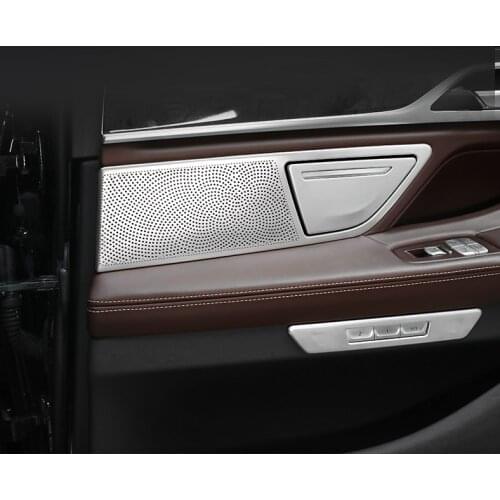For BMW 7 Series G11 G12 16-19 4X Stainless Door Speaker Audio Panel Trim Cover