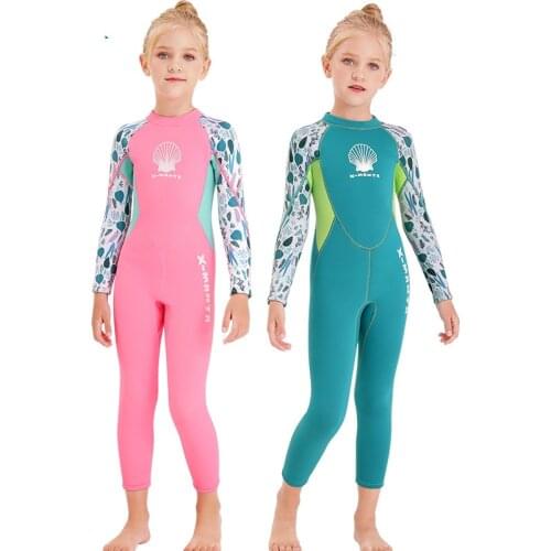 2MM New Jellyfish Neoprene Children Diving Suit Swimwear Girls Long Sleeve Surfing Swimsuit for Girl Bathing Suit Wetsuit 2MM