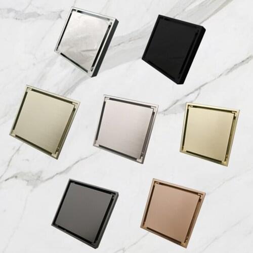 Brass Floor Water Drain Cover Conceal Matt Black/Rose Gold/Silver Brushed/Antique Bronze for Bathroom Kitchen Garden Balcony