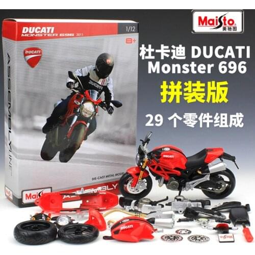 Maisto 1:12 Monster 696 Motorcycle Alloy Metal Motorbike Road Racing Model Assembly Line