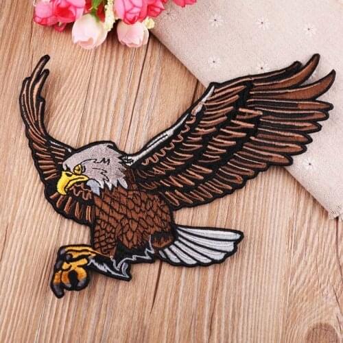 Cheap Punk Rock Bike Eagle Patch Large Embroidery Biker Patch Motorcycle Iron Patches For Clothes Jeans Vest Jacket Back Patch