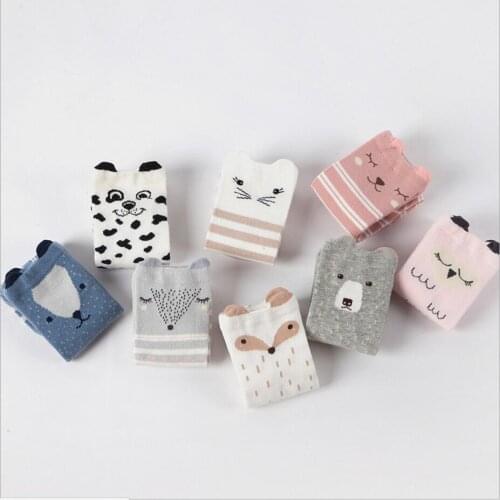 Baby Socks Children Boy Girl Bebe Training Sock Cotton Infant Knee High Tube Socks for Autumn Winter Fox Cat Socks