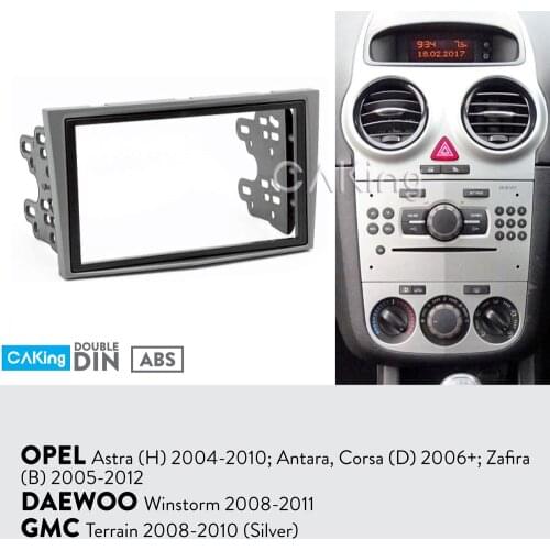 Fascia Radio Panel for OPEL Astra (H) 2004-2010; Antara, Corsa (D) 2006-2015; Zafira (B) 2005-2012 (Silver) Dash Kit Adapt Bezel