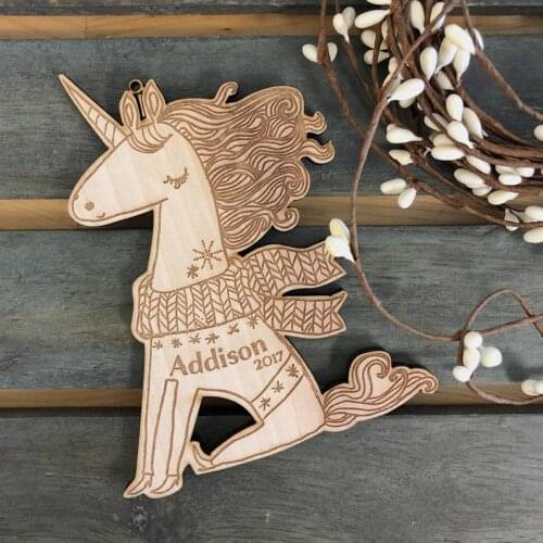 Personalized Babys First Christmas Ornament ， Unicorn Ornament ， Custom Ornament Personalized with Name and Year