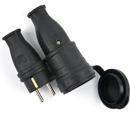2P+E Drop-proof Rain-proof European Socket Industrial Plug 16A 220V-250V Male and Female Socket Plug & Connector Set