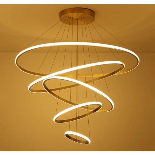 Luxury Fashion Simple Atmosphere Ring Led Light Living Room Lamp Nordic Restaurant Hotel Lobby Dining Chandelier