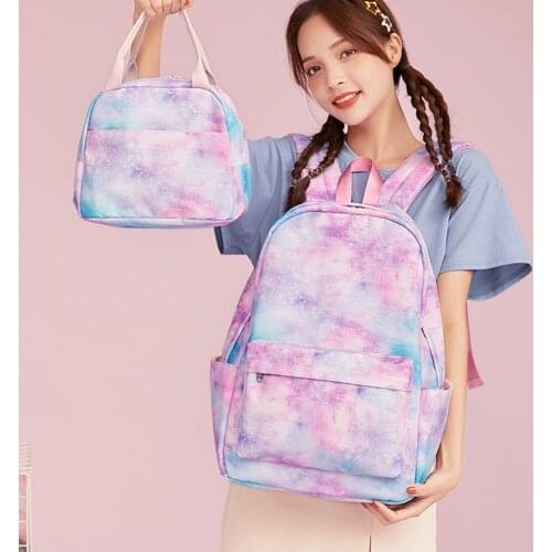 Girls Pink Backpacks for Rainbow Star School Backpack for Girls and Lunch Bag Pencil Case Set,Kids School Bag Gift for Teen Girl