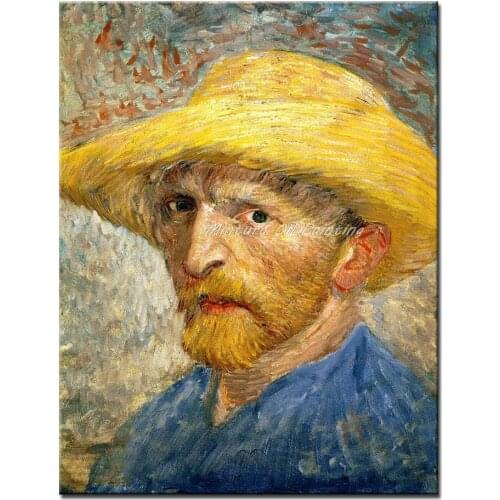 Hand Painted Self-portraits by Vincent van Gogh Reproduction Oil Painting On Canvas Wall Art Picture For Living Room Home Decor