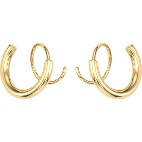 2pcs Spiral Double Hoops Twisting Earrings Helix Stud Ear Climber Earrings