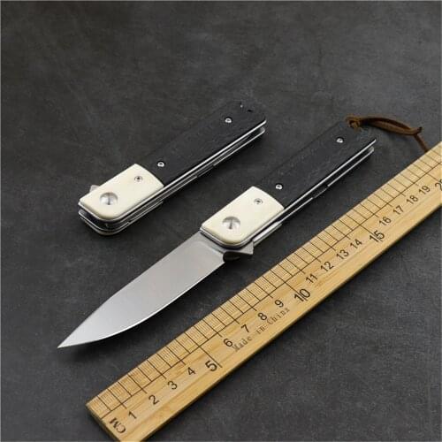 N690 outdoor camping survival folding knife carbon fiber handle high hardness sharp self-defense hunting EDC tool fruit knife