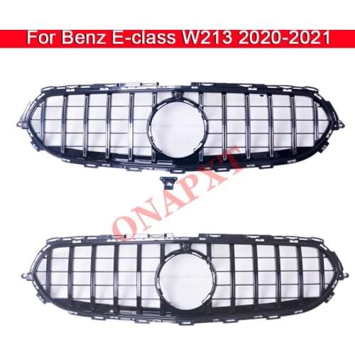 Car styling Middle grille Auto front bumper grill For Mercedes-Benz E-class W213 2020-2021 GT Style Center vertical bar Grille