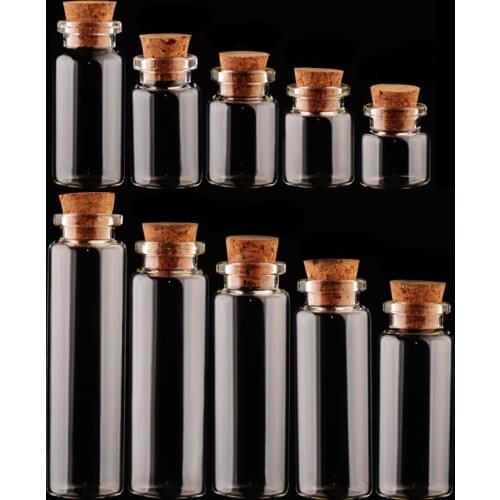 Glass Jars Message Vials Ornaments Bottle DIY Containers Small Mason Jar 1PC Mini Hot Sale Decoration Cork Stopper Cheap