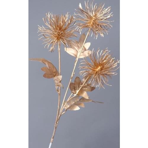 Wedding Flower Arrangement Accessories Golden Eucalyptus Leaves Artificial Plants Maple Leaf Wedding Layout Home Christmas Decor