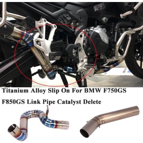 Titanium Alloy Slip On For BMW F750GS F850GS Motorcycle Exhaust Modified Middle Link Pipe Catalyst Delete Eliminator Enhanced