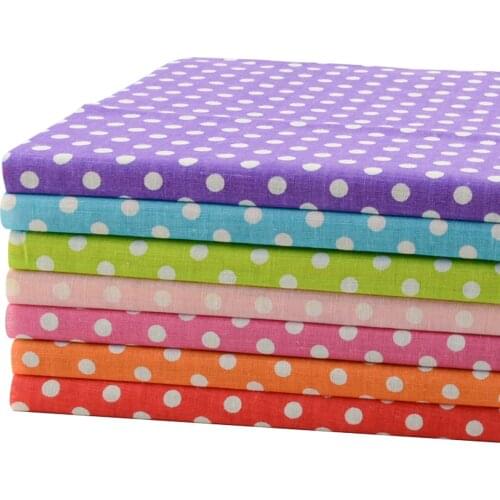 50CMx50CM 7 Colors Assorted "Big Polka Dots" Fat Quarters Cotton Fabric Patchwork Tilda Scrapbooking Fabric for Sewing W3B3-4