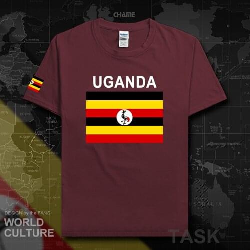 Uganda Ugandan men t shirts 2017 jerseys nation team tshirt 100% cotton t-shirt gyms clothing tees country sporting flags UGA