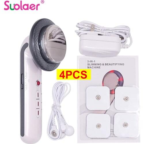 4PCS 3 in 1 EMS Ultrasound Cavitation Device Electric Body Slimming Massager Fat Burner Infrared Therapy Ultrasonic Cavitation