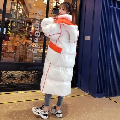 Long below-the-Knee Length Bright down Jacket Women 2020 New Explosion Winter Thicken Fashionable Jacket East Shell Jacket