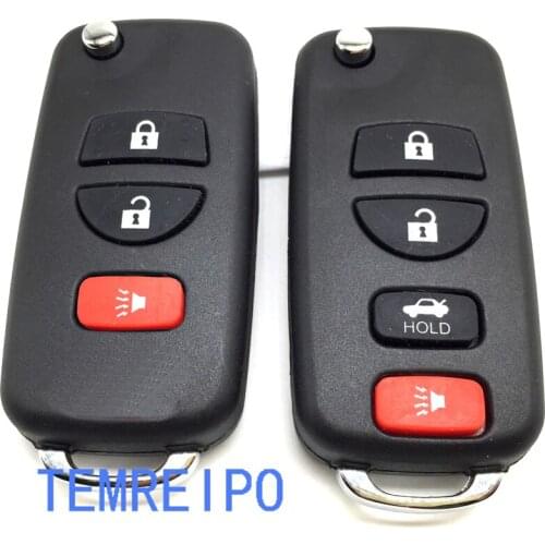 10pcs/lot Modified Remote Flip Folding Key Shell for Nissan Infiniti Xterra Frontier Muranon Pathfinder Titan