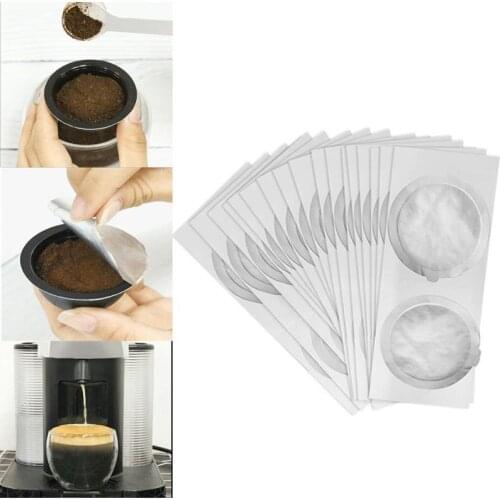 50/100Pcs 62MM Disposible Nespresso Vertuo Coffee Capsule Seal Foils Cream Foam Cafe Filter Lid Sticker Specialty Tools