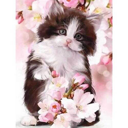 5D DIY Diamond Painting Square/Round Diamond Animal Painting Black Cat Scene Picture Cross Stitch Embroidery Decoration WG3098