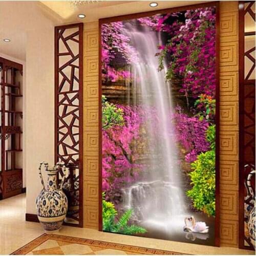 Diamond painting new waterfall flower tree 5d diamond embroidery cross stitch full square round DIY mosaic diamond decor N612