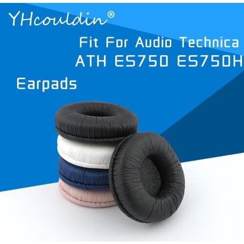 Earpads For Audio Technica ATH ES750 ES750H Headphone Accessaries Replacement Ear Cushions Wrinkled Leather Material
