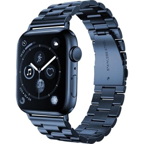 Wrist Bracelet for Apple Watch SE Band Series 6 5 4 40mm 44mm Stainless Steel Business Strap for iWatch 3 38mm 42mm Sea Blue