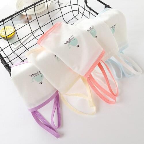 3Pcs Cartoons Thin Sling T-shirt Cotton bra Topic Girls Underwear Teenage Training Bras vest gift cute send Random pattern