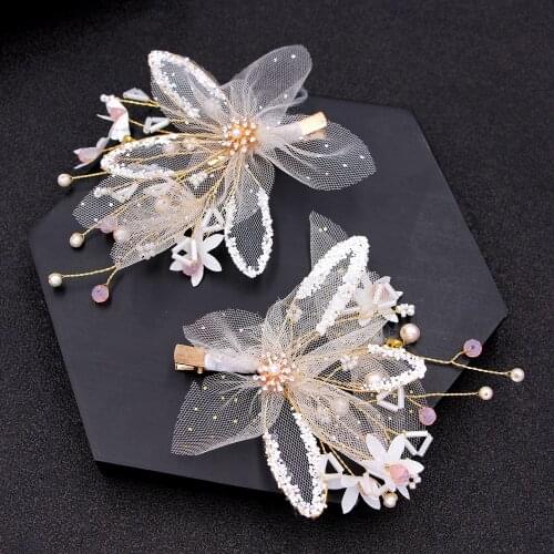 Elegant Handmade Flower Bridal Headwear Hair Comb Barettes Wedding Clip Accessories Pearls Women Hair Jewelry Зажимы для волос