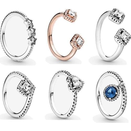 Geometric opening rose gold girls ring shining angels ring